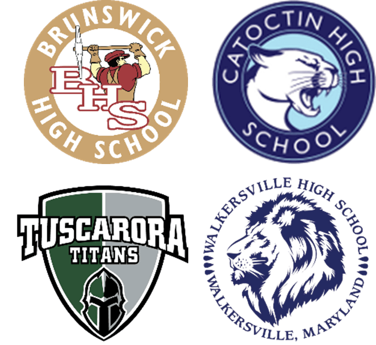 logos of four high schools