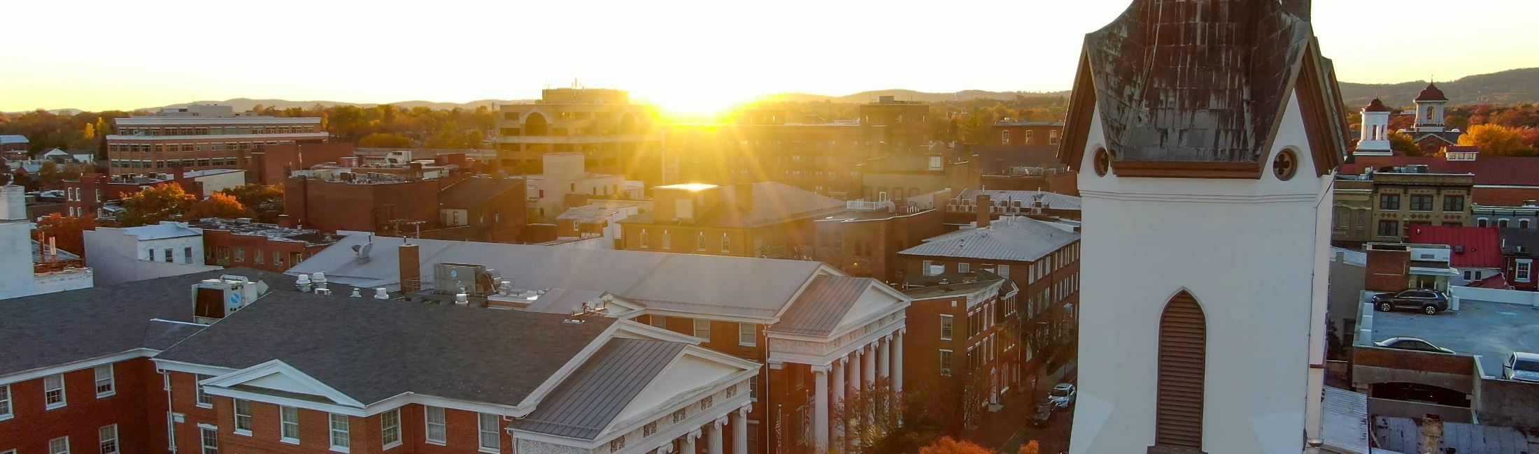 Sunrise over buildings