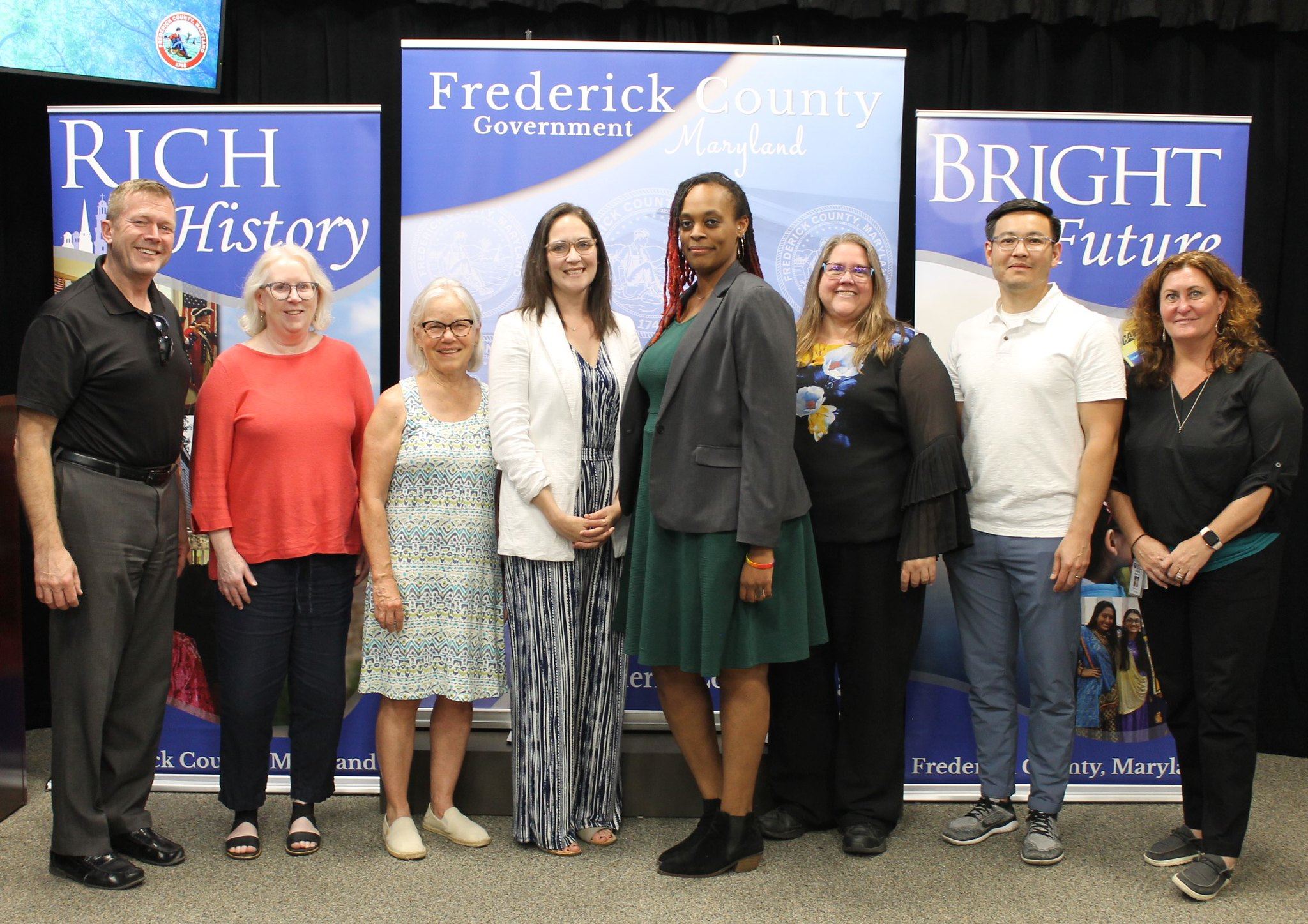 Image of county staff gathered to announce new grant funding.