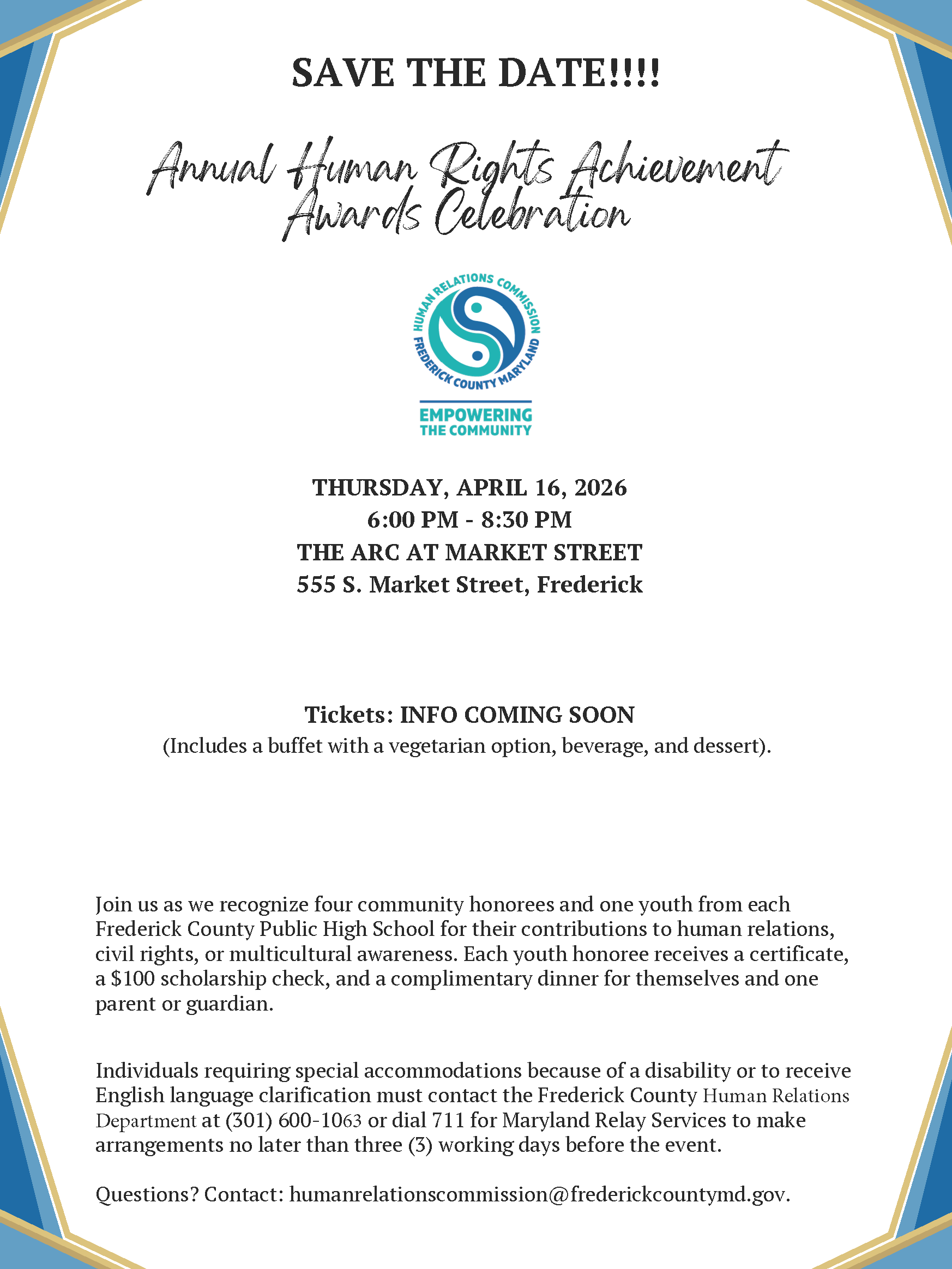 SAVE THE DATE - Annual HRC Celebration 2026