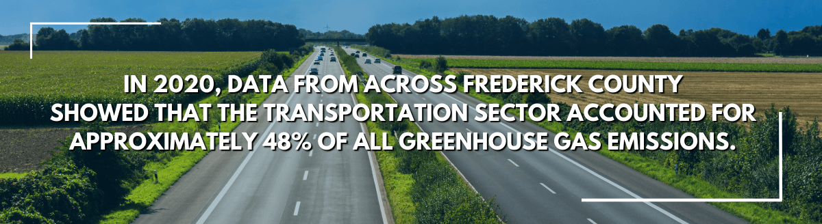 data from across Frederick County showed THAT the transportation sector accounted for approximately 