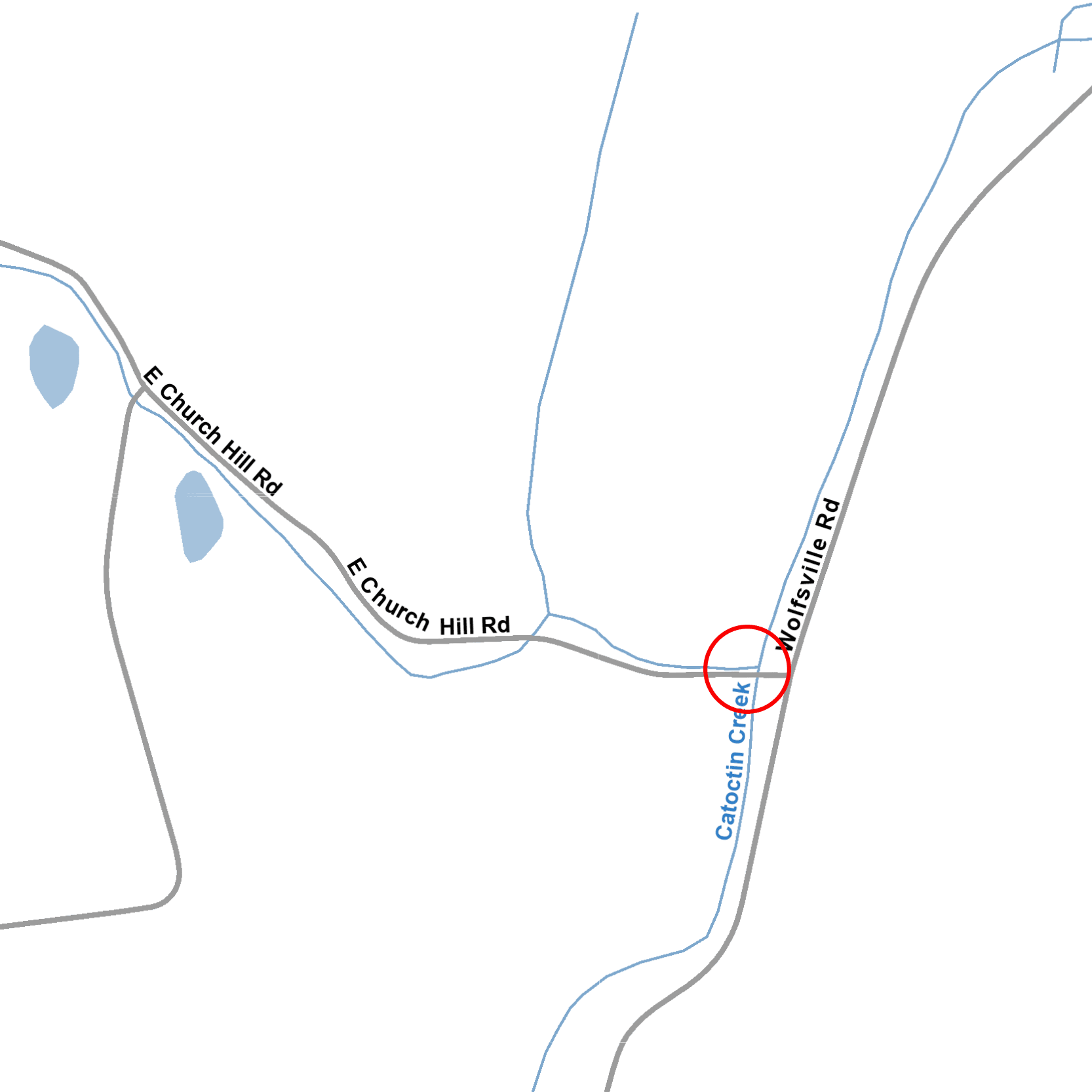 A map of the East Church Hill Road closure.